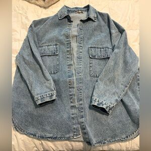 Oliviaceous Oversized Denim Button-Up Shacket